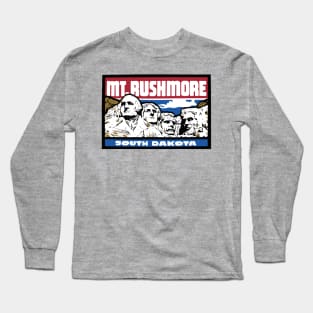 Mt. Rushmore Vintage Style Decal Long Sleeve T-Shirt